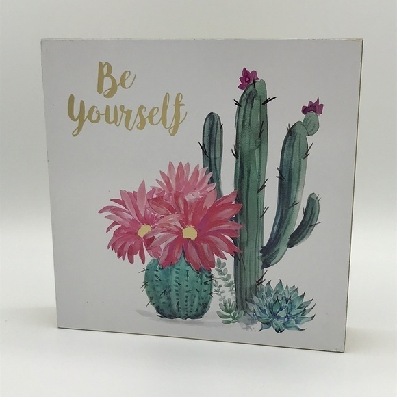BE YOURSELF WOODEN PLAQUE - Picture 1 of 5
